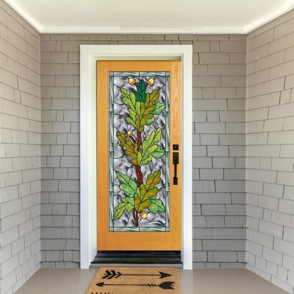 The Beautiful Acorn Stained Glass Douglas Fir French Door