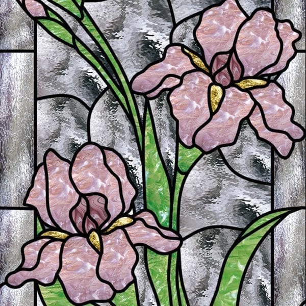 The Lovely Iris Stained Glass Douglas Fir French Door