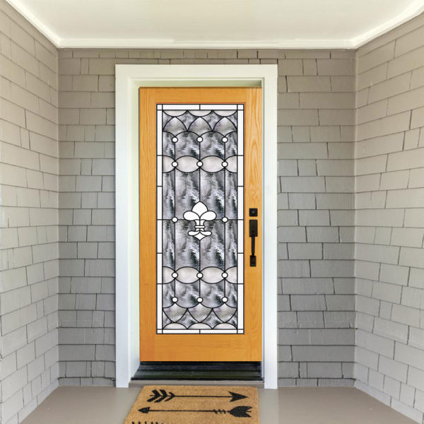 The Bordeaux Fleur De Lis Stained Glass Douglas Fir French Door