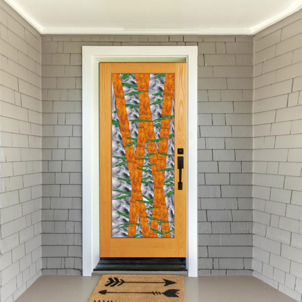 The "Hana Bamboo" Stained Glass Douglas Fir French Door