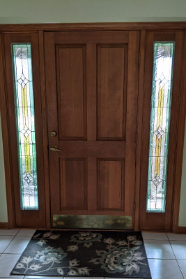 front door with sidelights