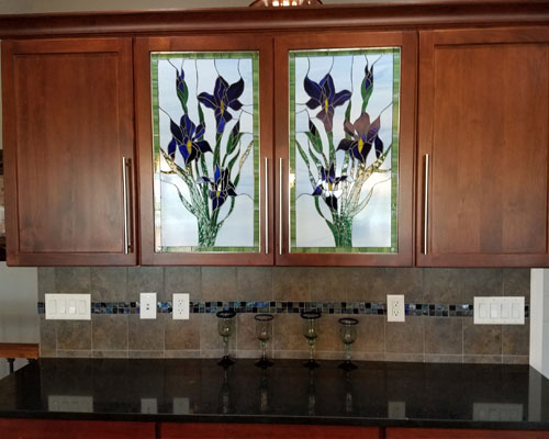 Stained Glass For Kitchen Cabinets, Glass Cabinet Inserts Cost