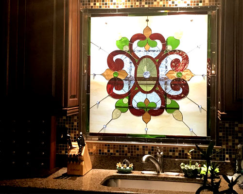 Stained Glass for kitchen Cabinets and Kitchen Windows