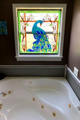 stained-glass bathtub windows