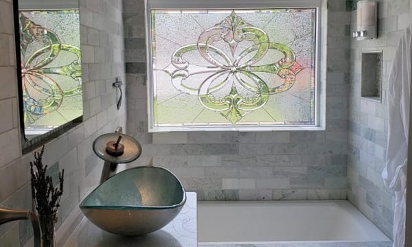 Stained Glass For Bathroom Privacy and Light