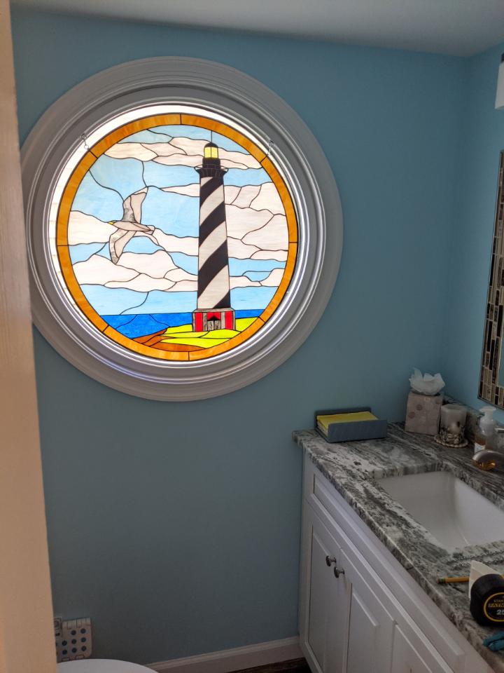 Lighthouse Stained Glass installed photos