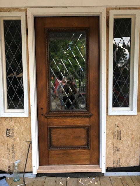 Window installed into a door