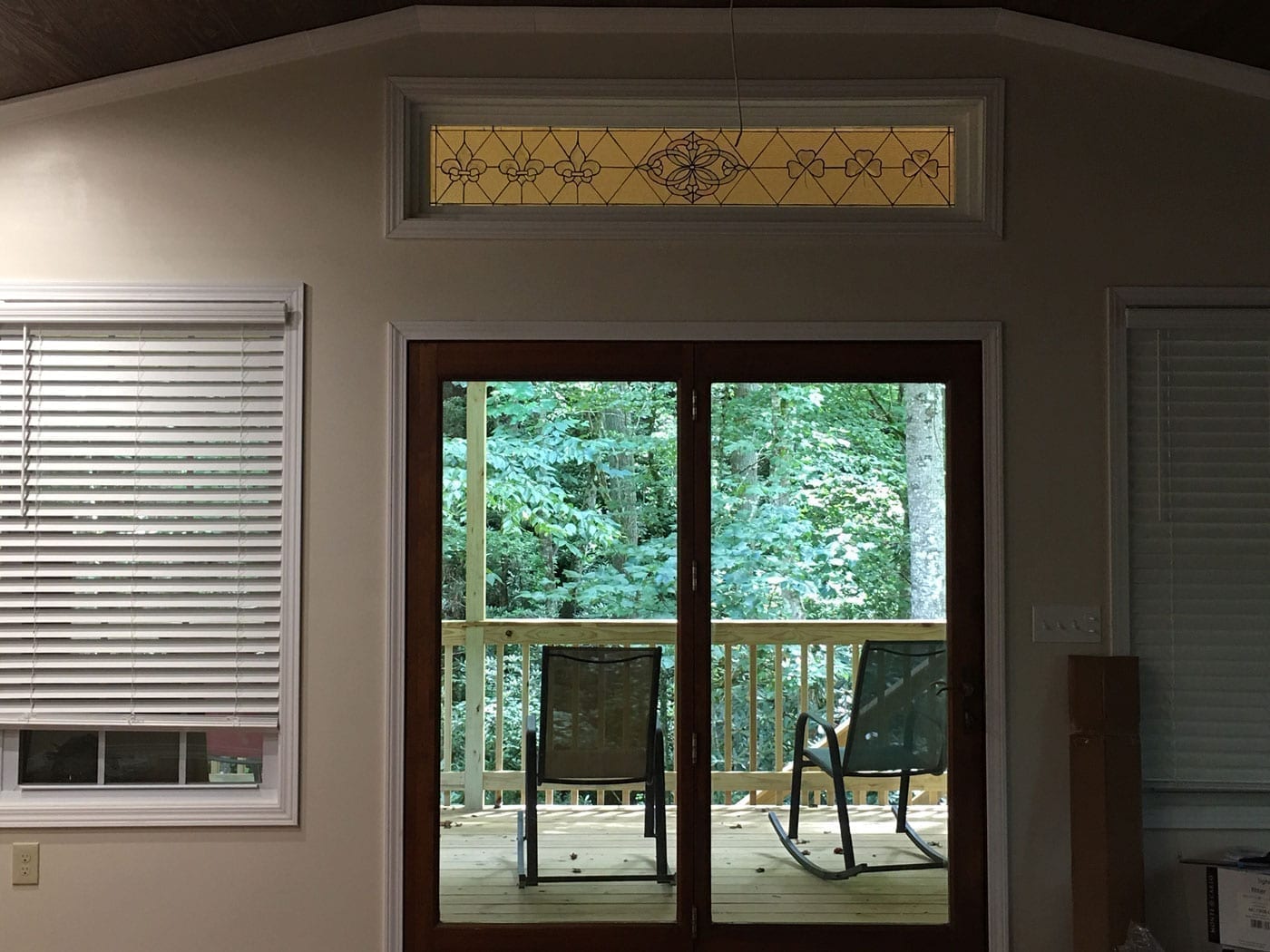 Stained Glass transom window installed