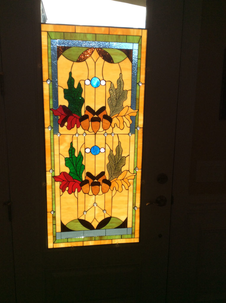 Acorn Stained Glass Window Installed