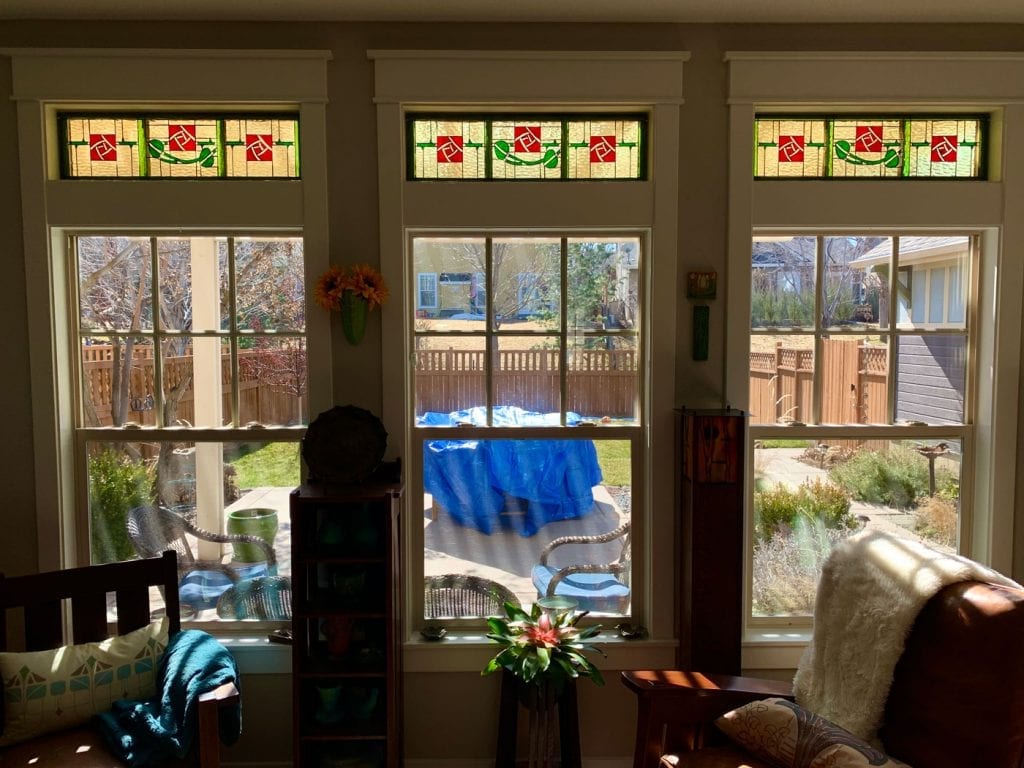 Before and After Stained Glass Transom Windows