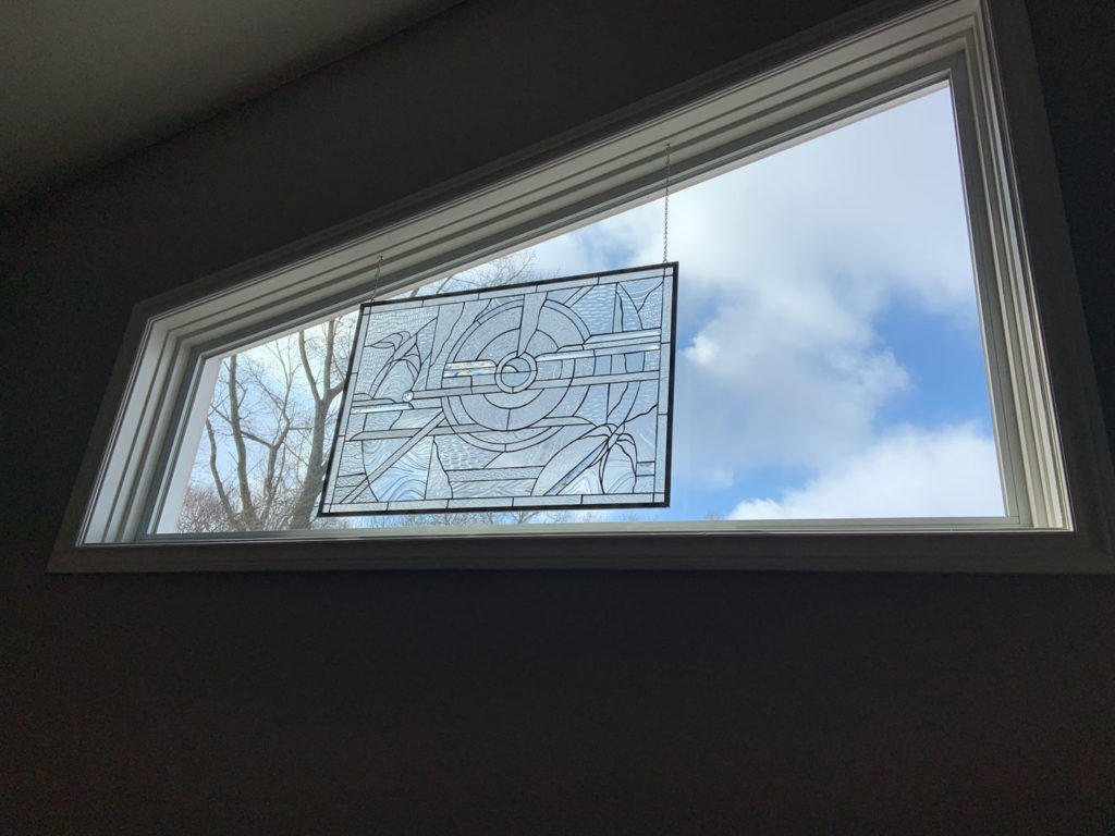 Elegant Clear Stained Glass skylight side window