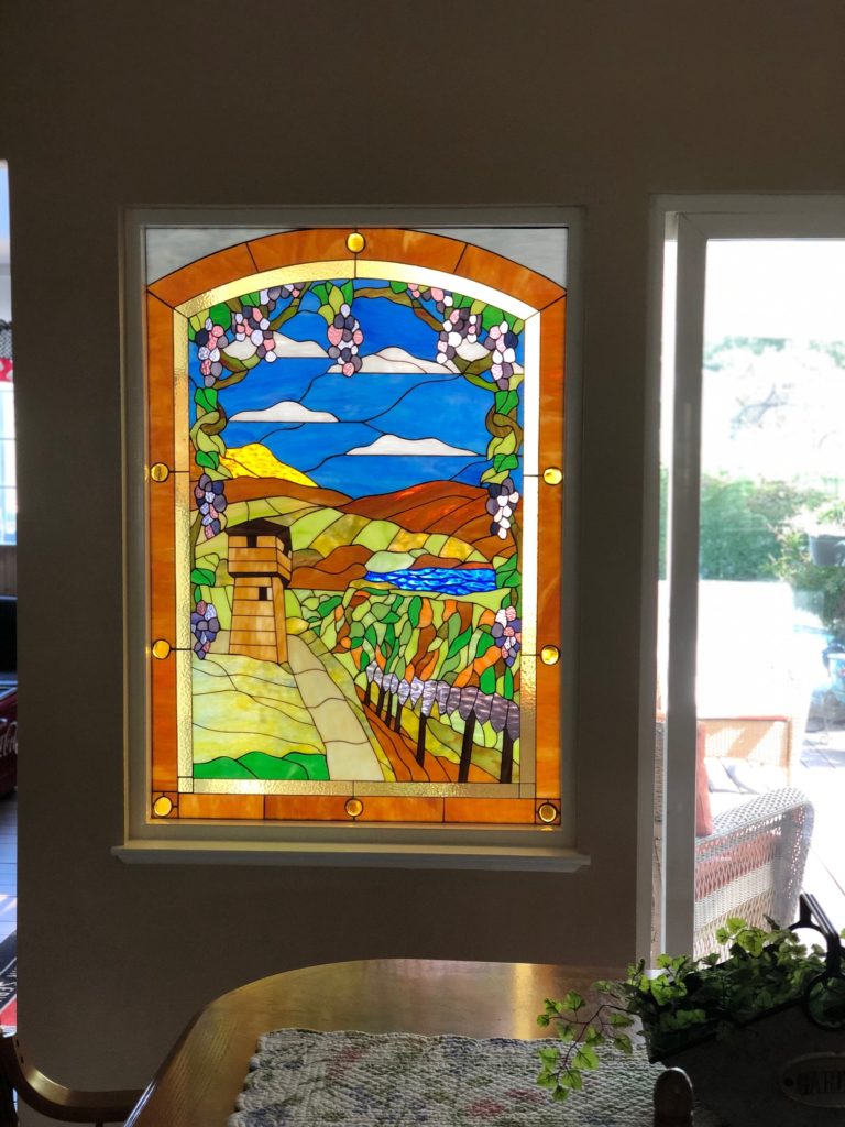 Beautiful Stained Glass installed in a dining room