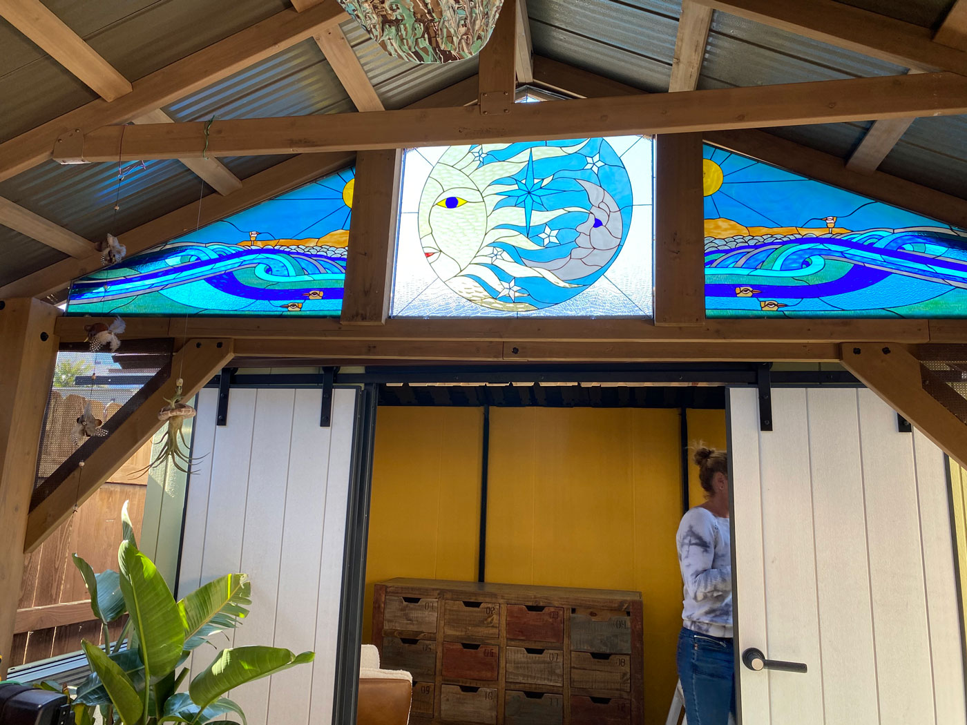 Before and After Beautiful Beach Sun and moon Transom windows