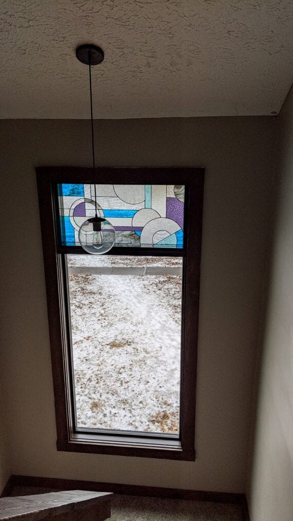 Clear Transom Stained Glass Window installed