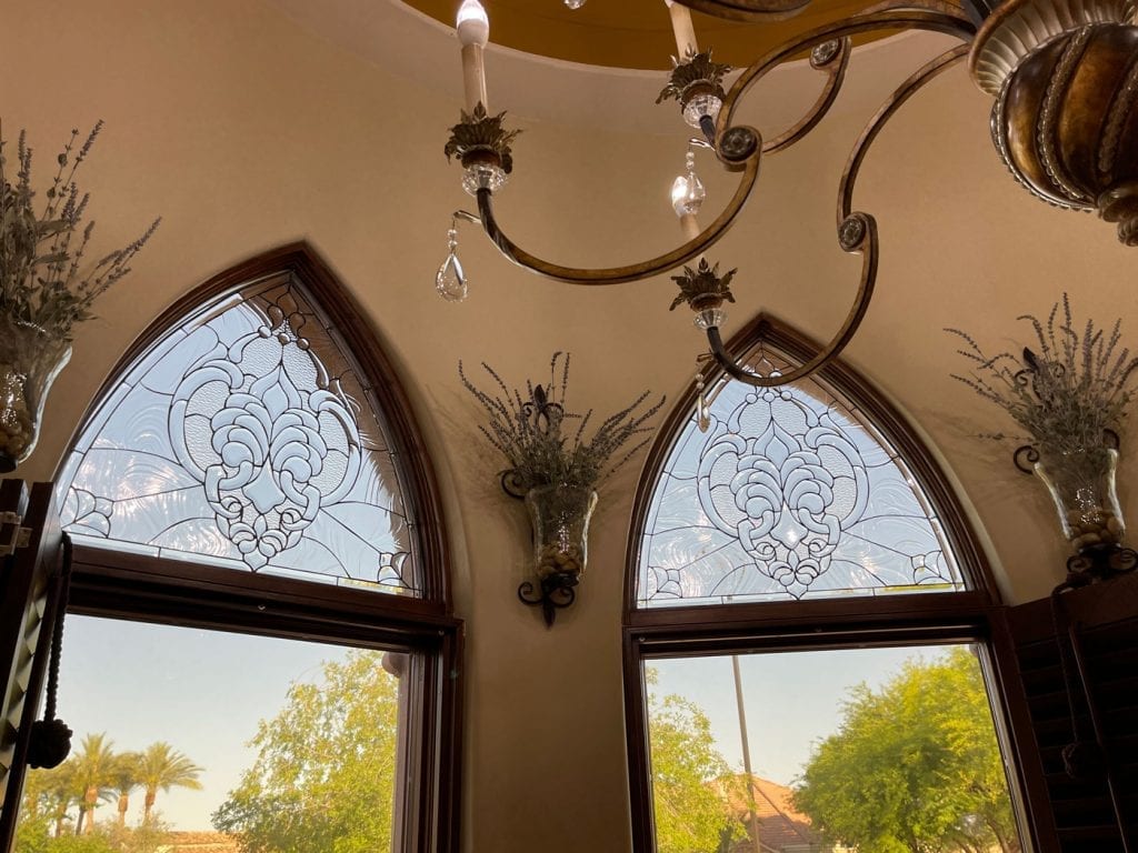 Gorgeous minimal install Beveled Stained Glass