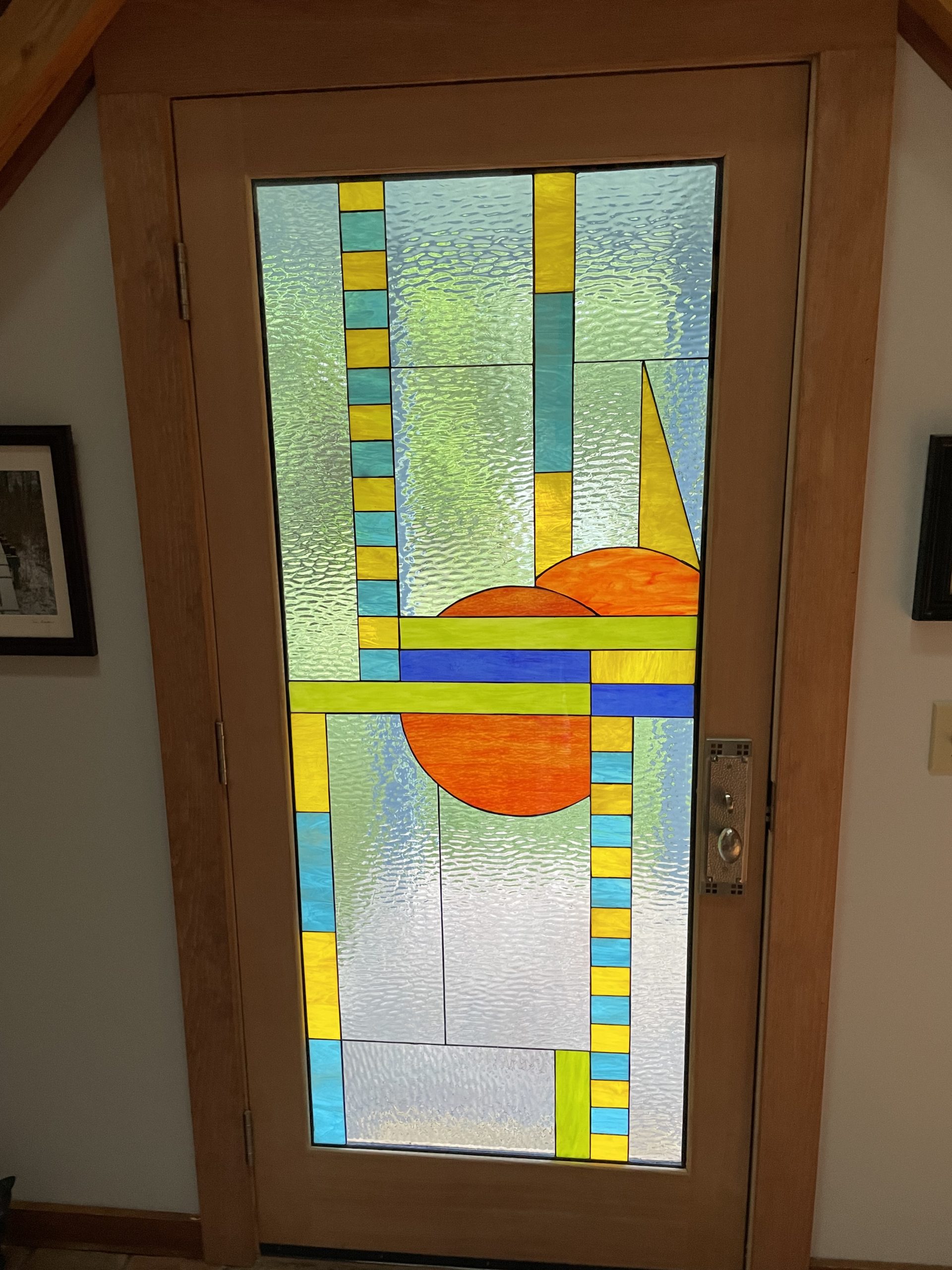 Jardin door using Stained Glass