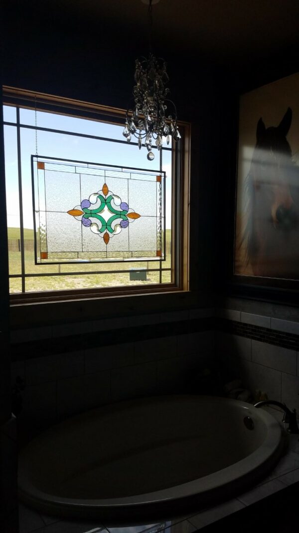 The "Wilmington" All Clear Beveled Victorian Stained Glass Window Panel