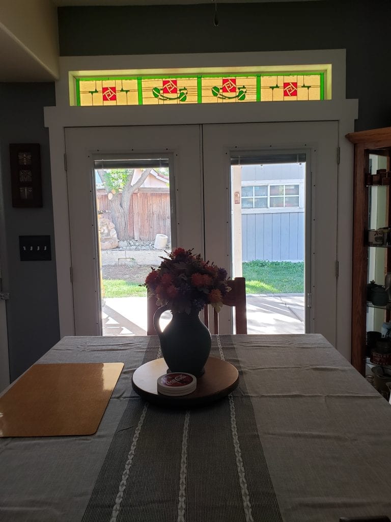 minimal install, stained glass craftsman style