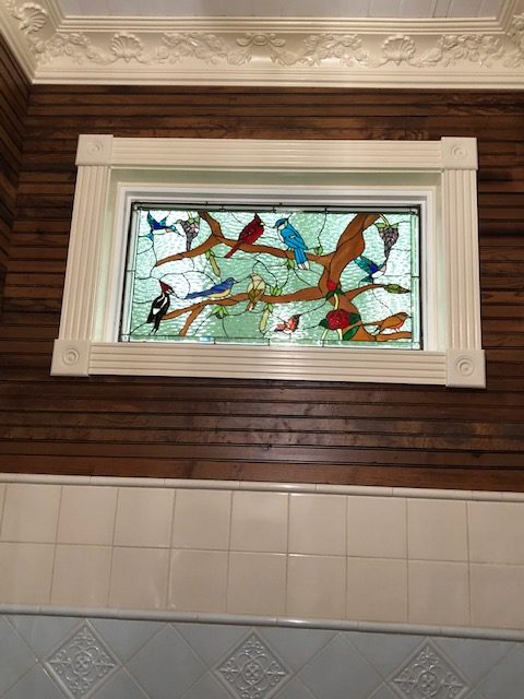 Beautiful Birds, Butterflies, And Roses Stained Glass Window