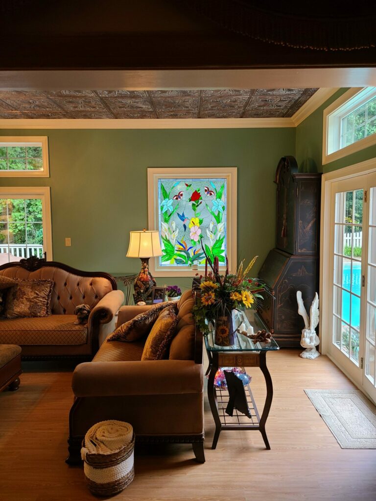 Hummingbird, Butterfly & Flowers installed in a Livingroom