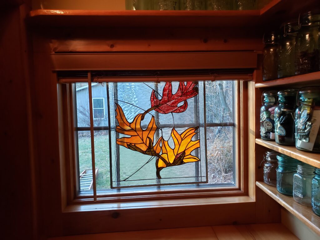 Fall leaves Staind Glass Window