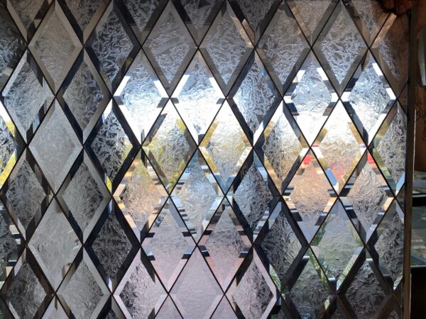 All Beveled Glue Chip Privacy Diamond Beveled Leaded Window Panel