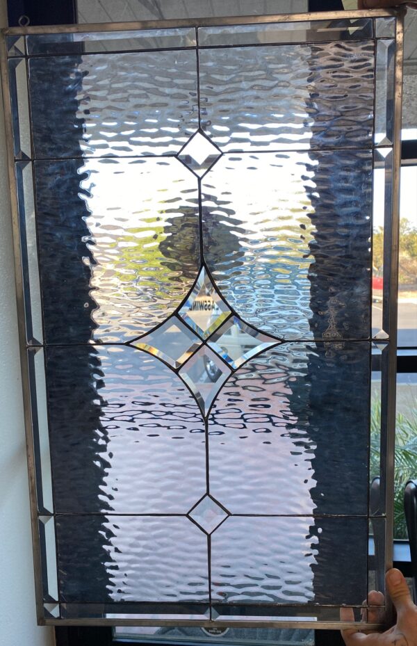 The Palm Springs All Clear Waterglass And Beveled Leaded Window Panel