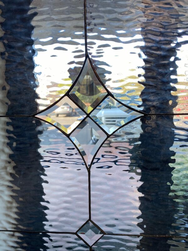 The Palm Springs All Clear Waterglass And Beveled Leaded Window Panel