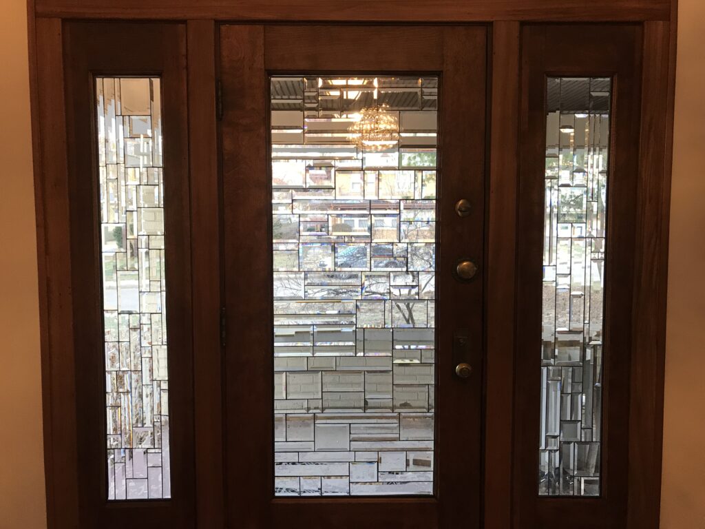 Before and After Front Door Transformation - Beveled Tempered Glass Units
