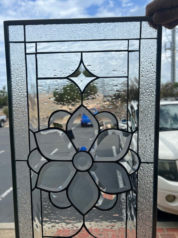 The San Mateo Beveled & Stained Glass Window Panel