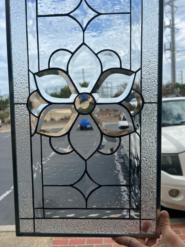 The San Mateo Beveled & Stained Glass Window Panel