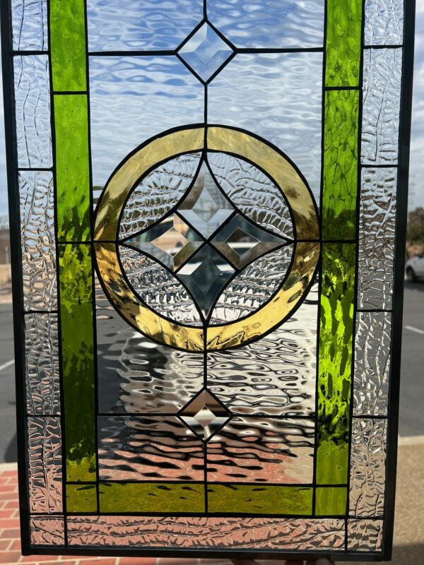 The Alpine Beveled & Stained Glass Window Panel