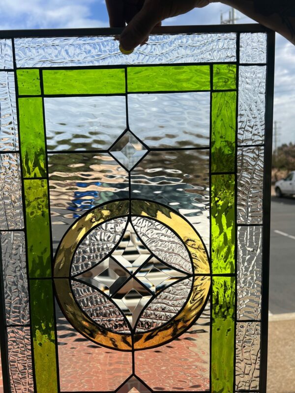 The Alpine Beveled & Stained Glass Window Panel