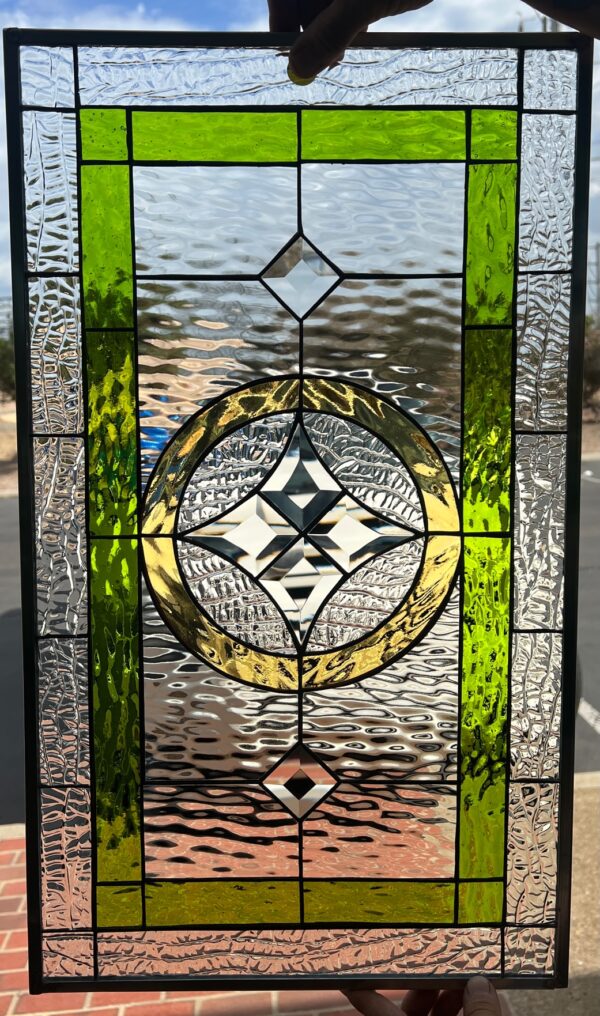The Alpine Beveled & Stained Glass Window Panel