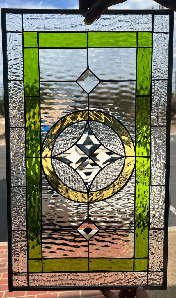 The Alpine Beveled & Stained Glass Window Panel