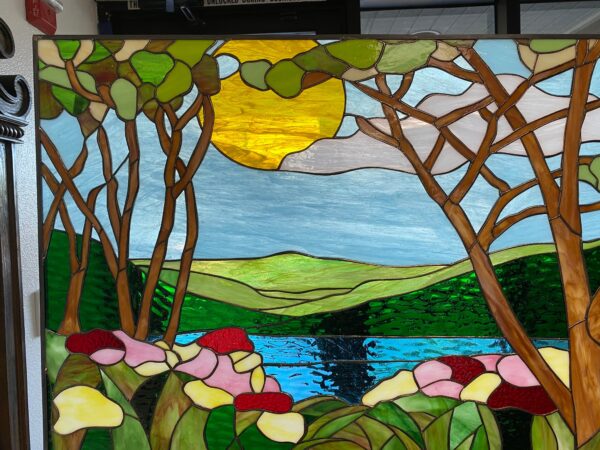 Beautiful Tiffany Nature Stained Glass Panel