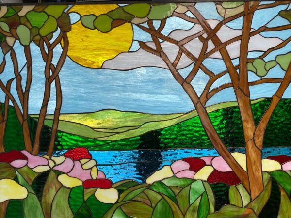 Beautiful Tiffany Nature Stained Glass Panel