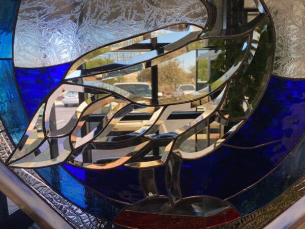 Wow! Hand Beveled & Stained Glass Octagon Pelican Leaded Stained Glass Window