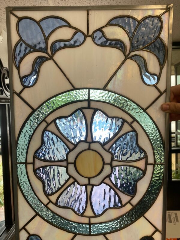 Victorian Flower Stained Glass Window Panel