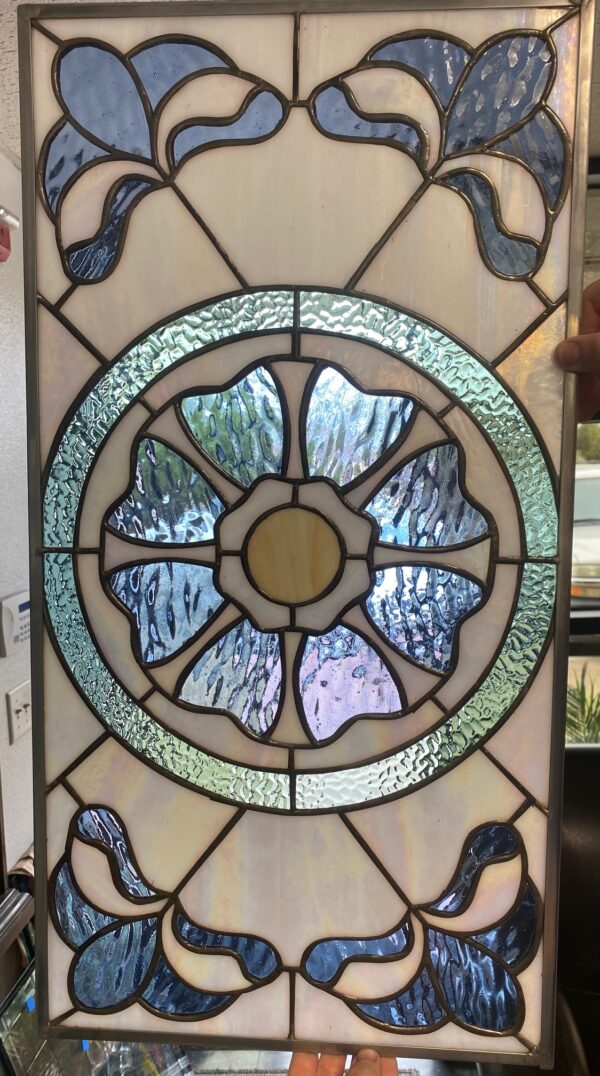 Victorian Flower Stained Glass Window Panel