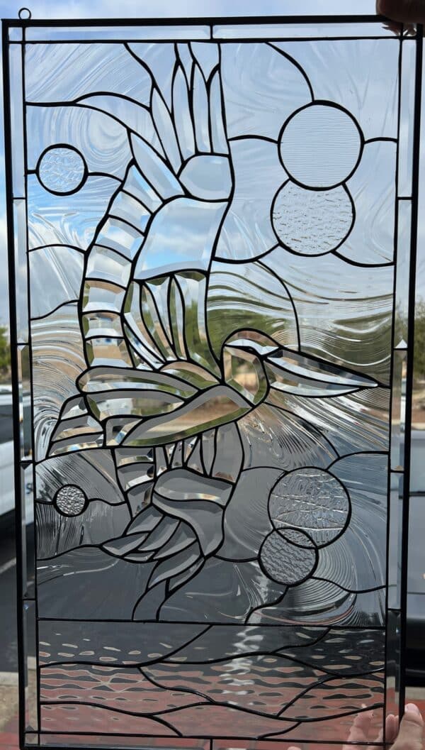 The Amazing Beveled Pelican Stained Glass Window Panel