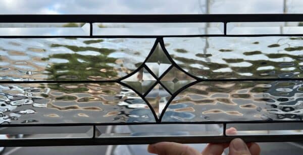 Clear Beveled Transom Stained Glass Window Panel