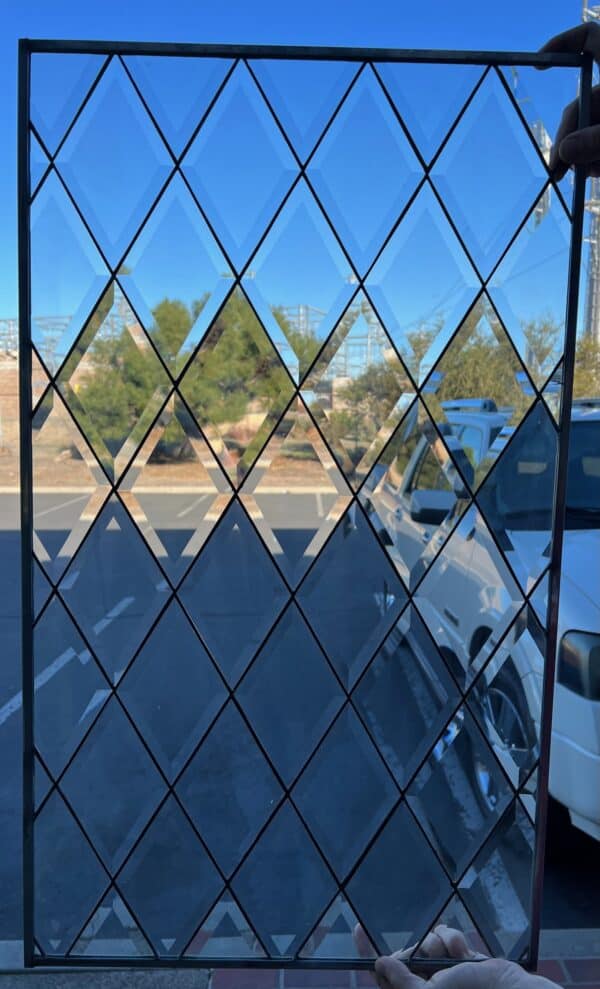 Lovely Beveled Diamonds Stained Glass Window Panel