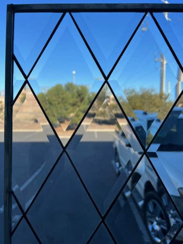 Lovely Beveled Diamonds Stained Glass Window Panel