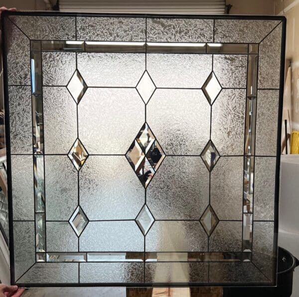 The Clear Beveled Diamond & Stained Glass Window Panel