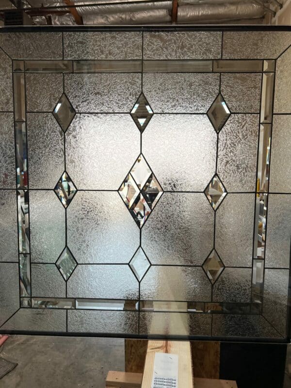 The Clear Beveled Diamond & Stained Glass Window Panel