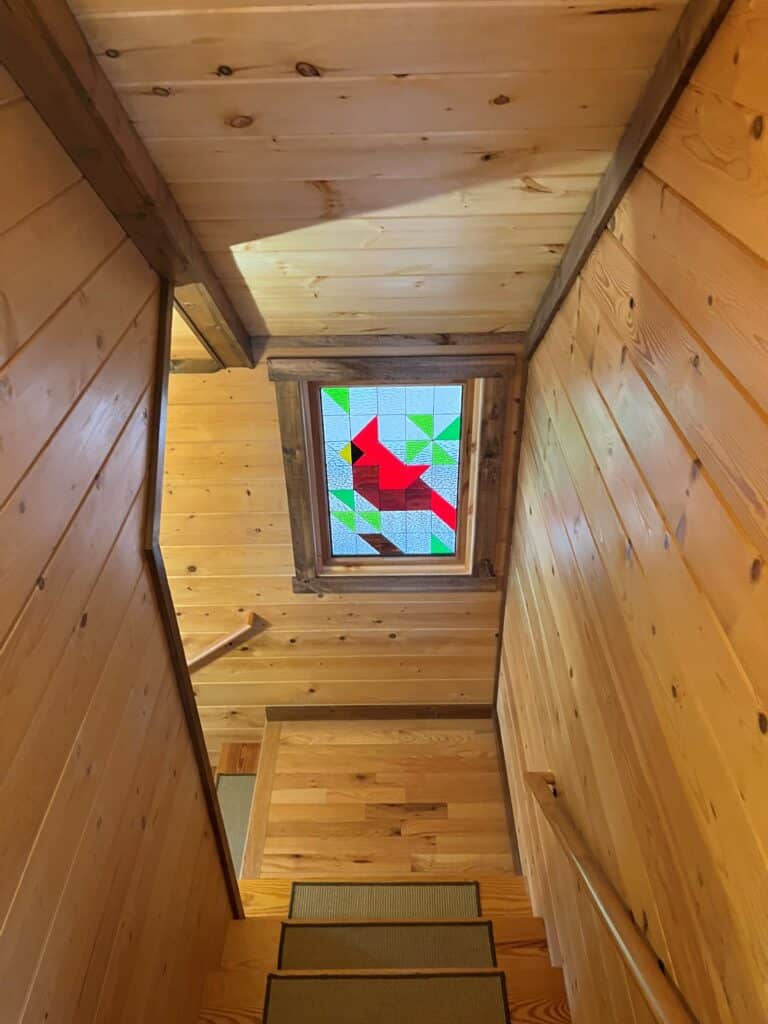 Colorful Cardinal Quilt Block Pattern Stained Glass