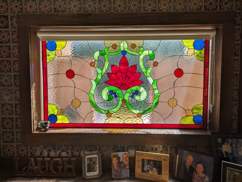 A Bar Area with a Spectacular Stained Glass Feature
