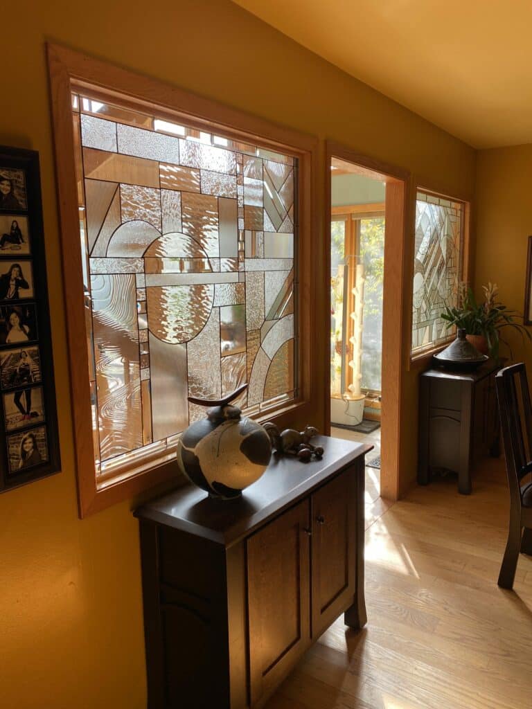 Before and After Clear and Beveled, Single pane, between two rooms 