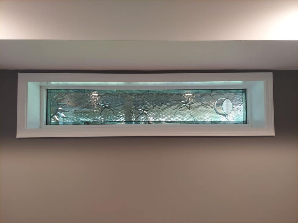 Stained Glass Windows Installed in a Family room
